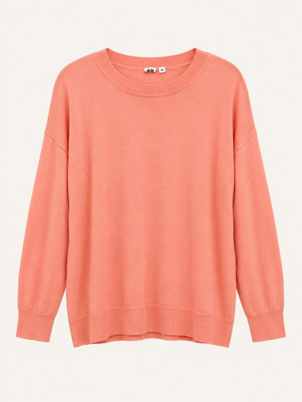 Women's GAP 100% Cotton Creamy Coral Relaxed Sweater XL